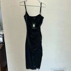 Fashion nova black ruched dress